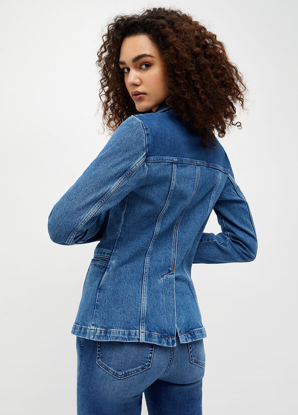 Chaquetas Liu Jo Denim Blazer Mujer Azules | WJY-741856