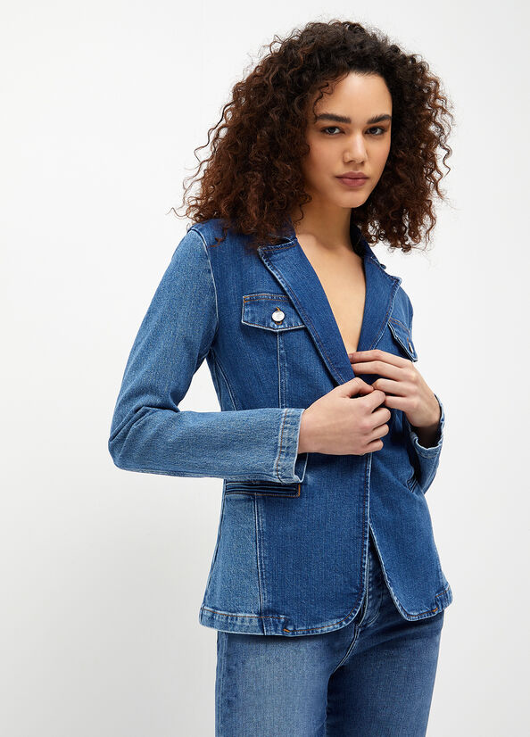 Chaquetas Liu Jo Denim Blazer Mujer Azules | WJY-741856