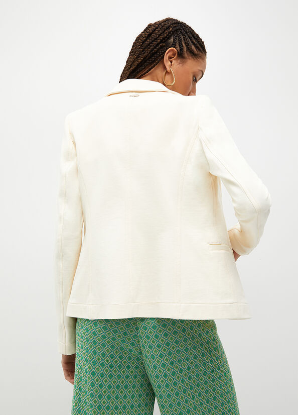 Chaquetas Liu Jo Fabric Blazer Mujer Creme | FSY-839647