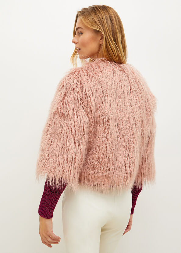 Chaquetas Liu Jo Faux Fur Mujer Rosas | TUO-582673