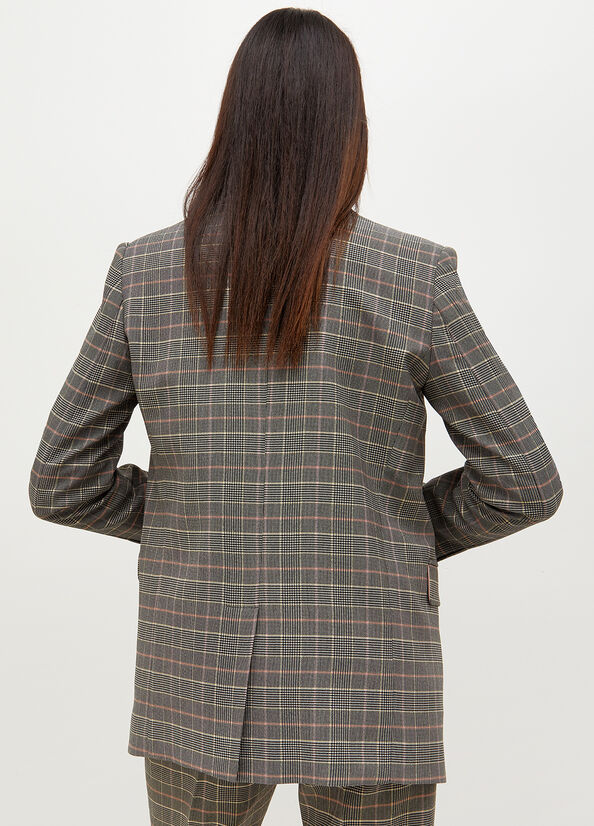 Chaquetas Liu Jo Glen Plaid Blazer Mujer Gris | WRK-163059