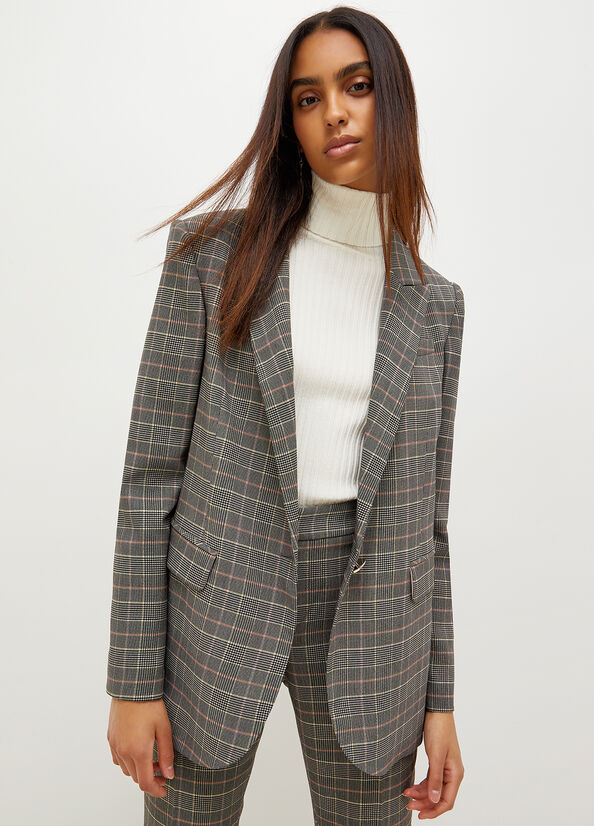 Chaquetas Liu Jo Glen Plaid Blazer Mujer Gris | WRK-163059