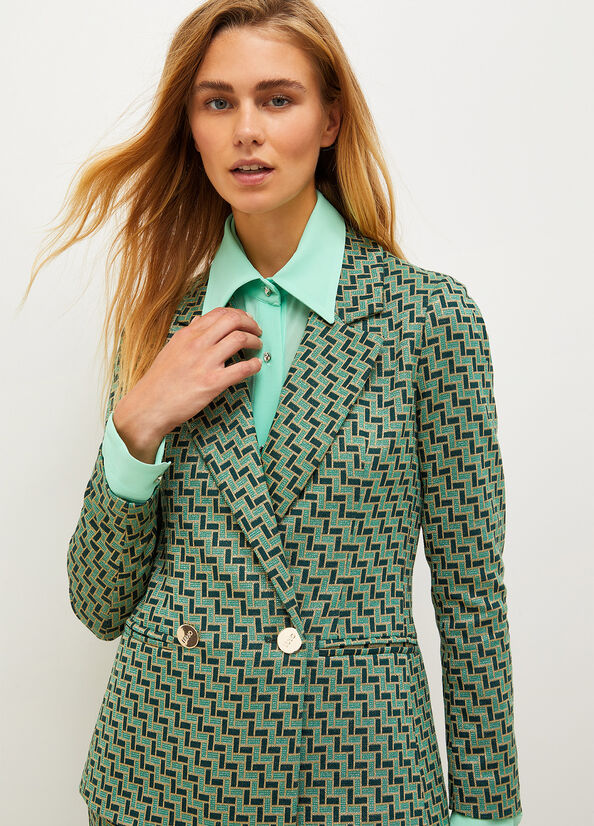 Chaquetas Liu Jo Lurex Jacquard Mujer Verde | LHP-182904