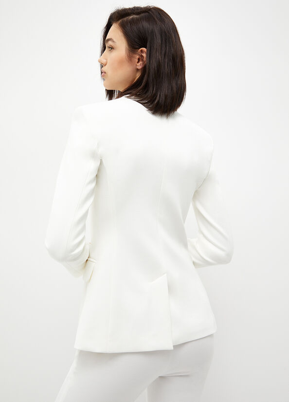 Chaquetas Liu Jo Stretch Blazer Mujer Blancas | TZO-702935