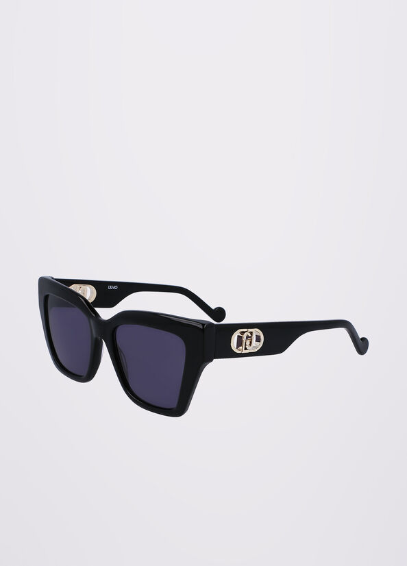 Gafas de Sol Liu Jo Rectangular Mujer Negras | TDG-069815