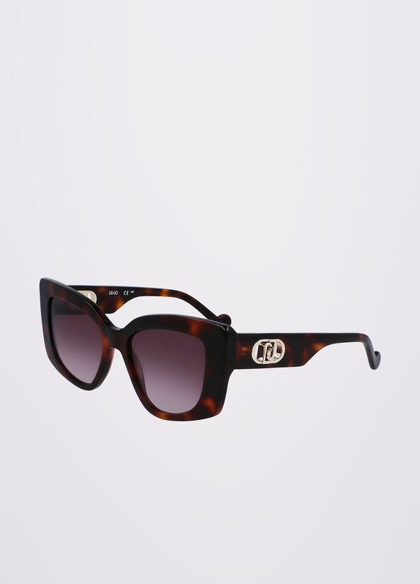 Gafas de Sol Liu Jo Rectangular Mujer Negras | YXS-794853