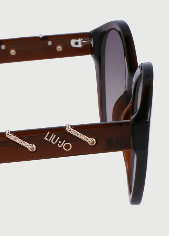 Gafas de Sol Liu Jo With Jewel Chains Mujer Marrones | KQL-970381