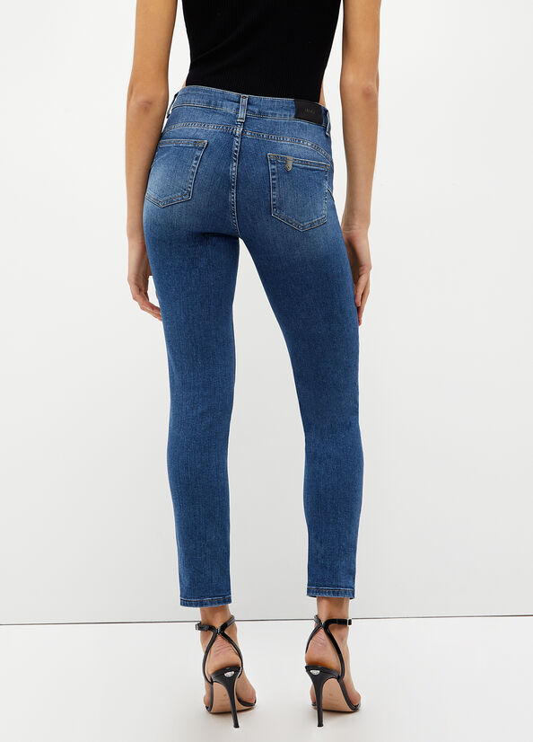 Jeans Skinny Liu Jo Bottom Up Mujer Azules Oscuro | ALK-206583