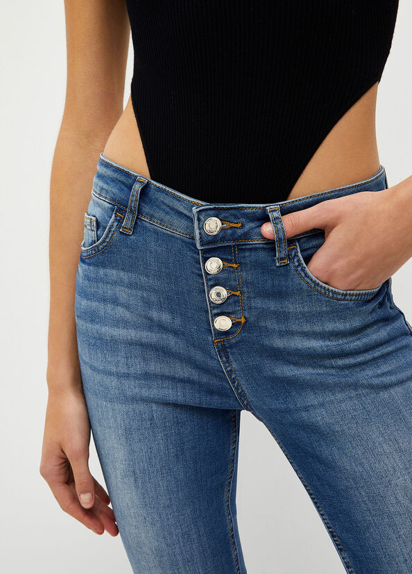 Jeans Skinny Liu Jo Bottom Up Mujer Azules Oscuro | AWY-713495