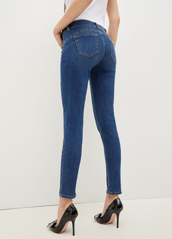 Jeans Skinny Liu Jo Bottom Up Mujer Azules | RES-135729