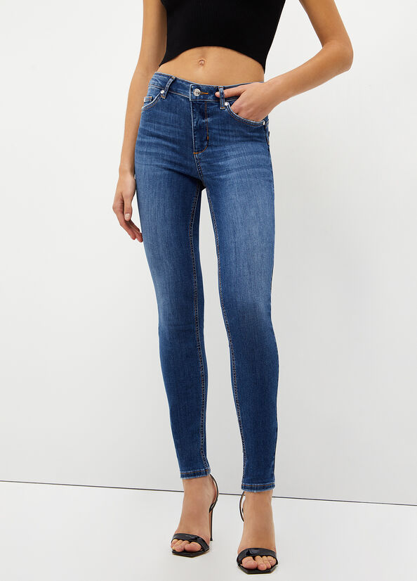 Jeans Skinny Liu Jo Bottom Up Mujer Azules Oscuro | RZI-415973