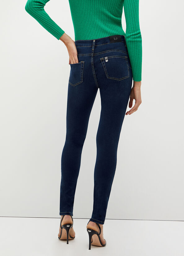 Jeans Skinny Liu Jo Bottom Up Mujer Azules Oscuro | WUS-769130