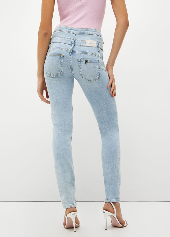 Jeans Skinny Liu Jo Bottom Up Mujer Azules Claro | XEO-490871