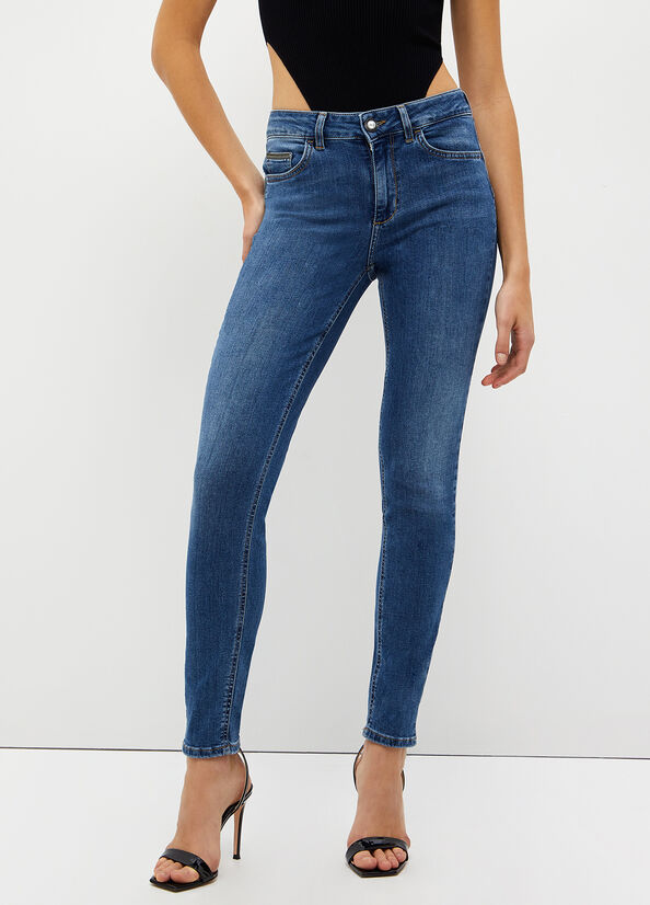 Jeans Skinny Liu Jo Bottom Up Mujer Azules Oscuro | YJD-739608