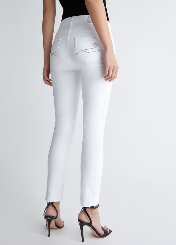 Jeans Skinny Liu Jo Bottom Up Mujer Blancas | OEH-172890