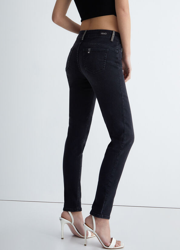 Jeans Skinny Liu Jo Bottom Up Mujer Negras | PVQ-089327