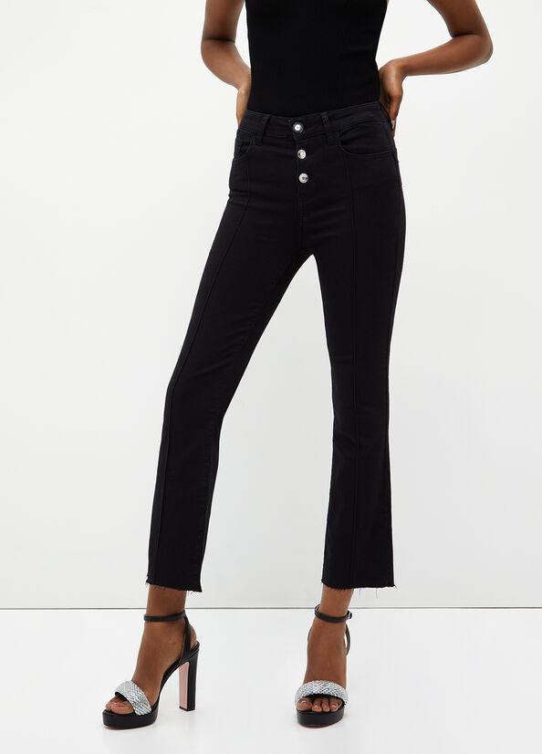 Jeans Skinny Liu Jo Cropped Bottom Up Mujer Negras | YMI-910357