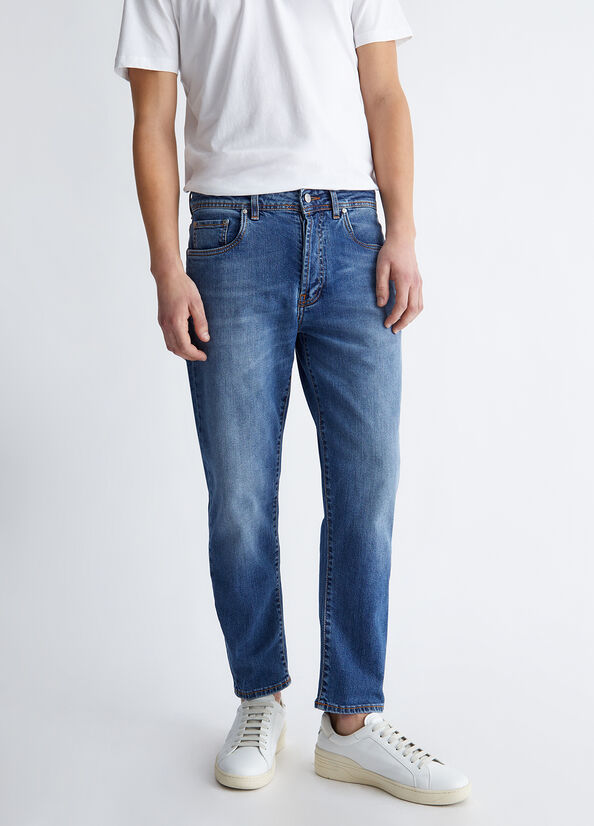 Jeans Skinny Liu Jo Regular Cropped Hombre Azules | XOM-384052