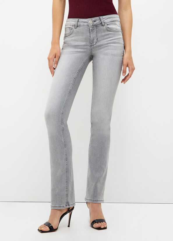 Jeans Skinny Liu Jo Stretch Denim Cut Mujer Gris | URL-820534