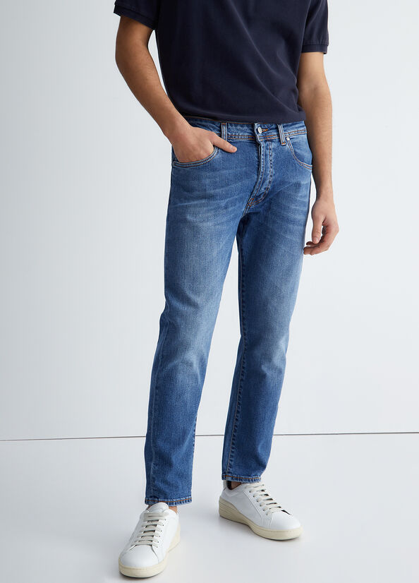 Jeans Skinny Liu Jo Tapered Hombre Azules | VBP-245783