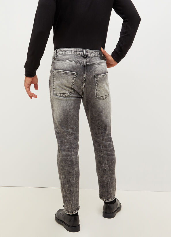 Jeans Skinny Liu Jo Twisted With Marbled Effect Hombre Gris Oscuro | ZSO-195274