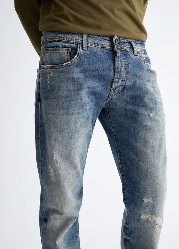 Jeans Skinny Liu Jo Worn Look Slim Hombre Azules | SHW-978620