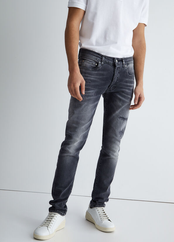 Jeans Skinny Liu Jo Worn Look Slim Hombre Gris | ZNI-736208