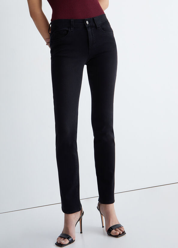 Jeans Slim Liu Jo Bottom-Up Slim- Mujer Negras | VTF-813756