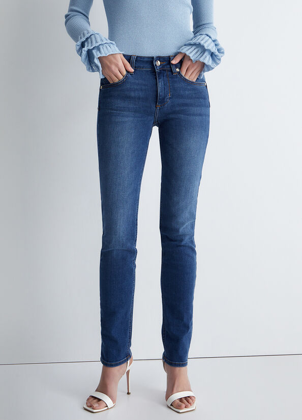 Jeans Slim Liu Jo Bottom-Up Slim- Mujer Azules Oscuro | YNG-751304