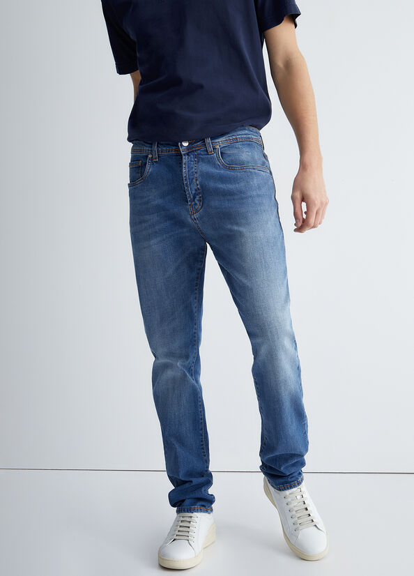 Jeans Slim Liu Jo Regular Hombre Azules | ZKW-172954