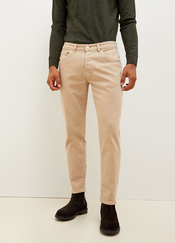 Jeans Slim Liu Jo Tapered Hombre Beige | SFH-915407