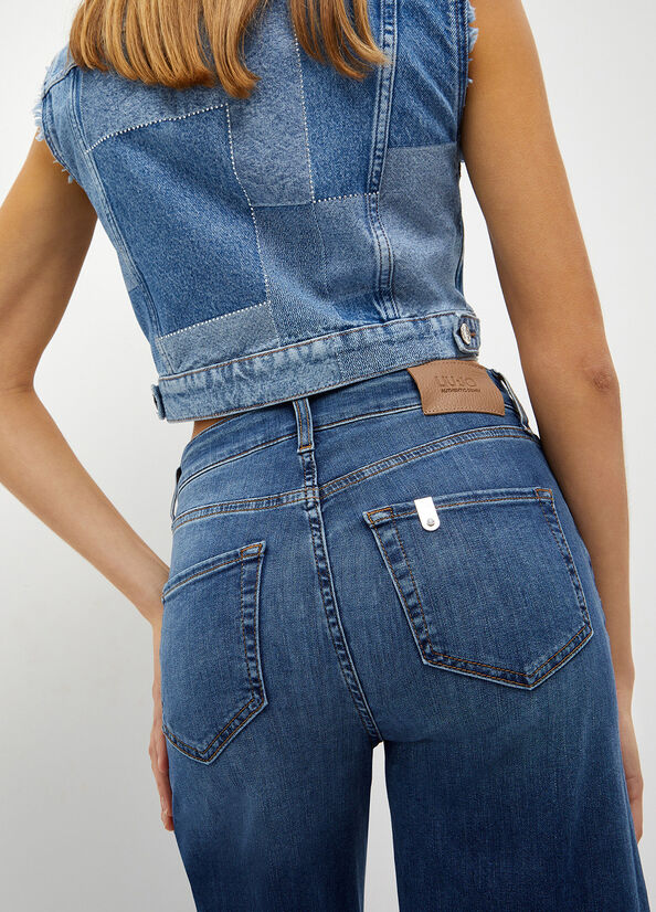 Jeans Straight Liu Jo Authentic Denim Mujer Azules | ONY-293704