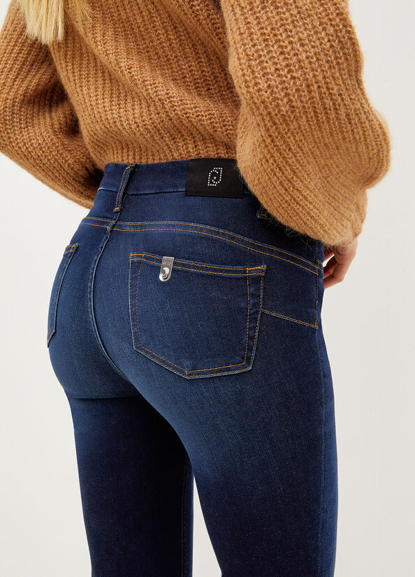 Jeans Straight Liu Jo Bottom Up Mujer Azules | LMA-624975