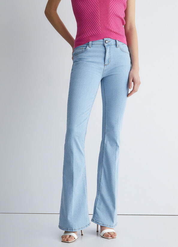 Jeans Straight Liu Jo Bottom Up Mujer Azules | SNX-795320