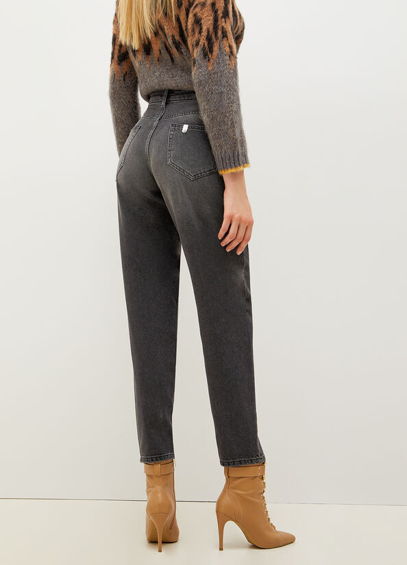 Jeans Straight Liu Jo Boyfriend With Mujer Gris | QVI-869715