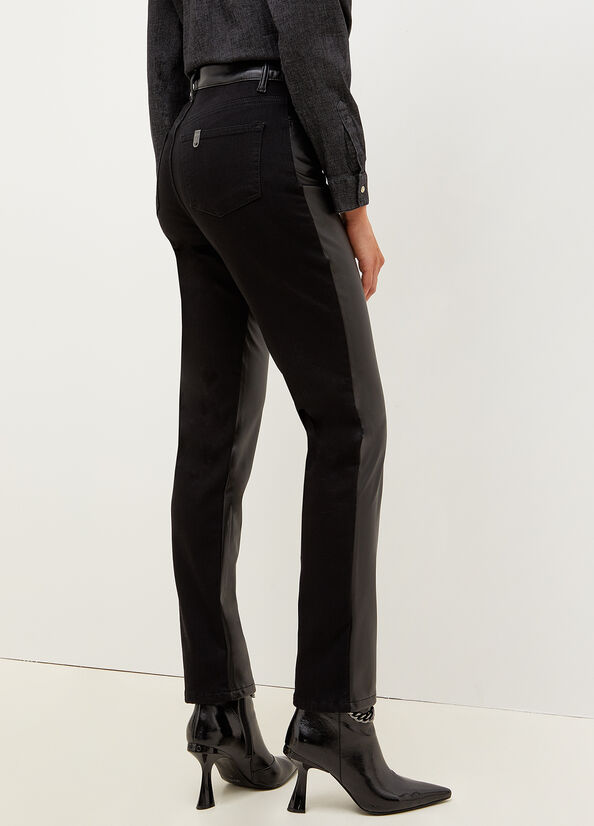 Jeans Straight Liu Jo Directo In Fabric Mujer Negras | NKF-187024