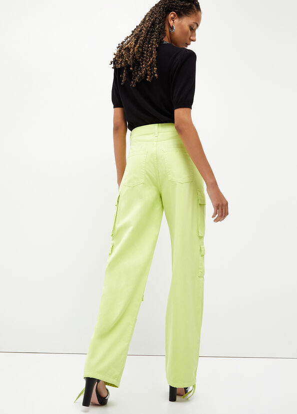 Jeans Straight Liu Jo Eco-Friendly Cargo Mujer Verde | DGB-701983