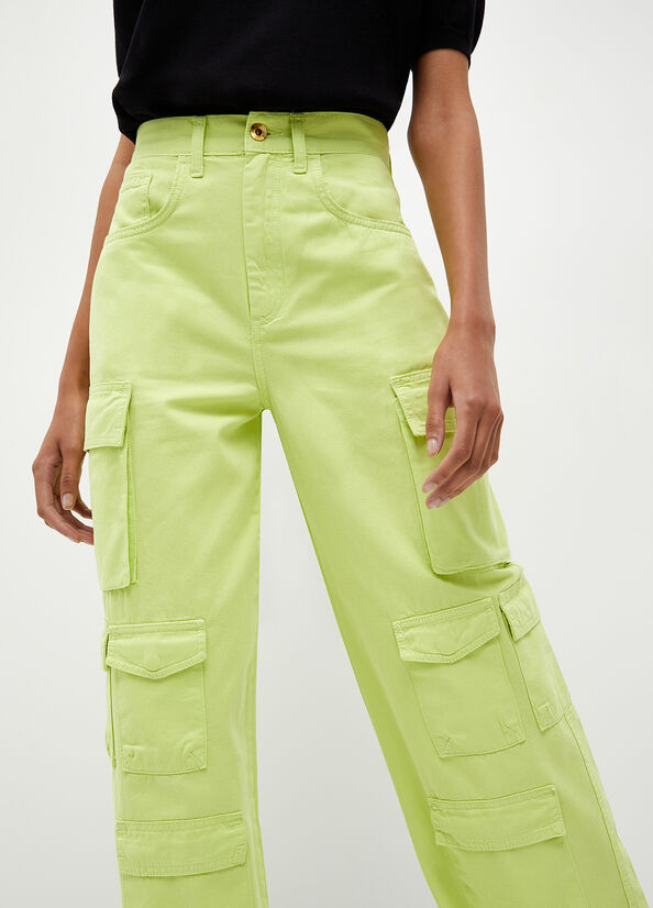 Jeans Straight Liu Jo Eco-Friendly Cargo Mujer Verde | DGB-701983