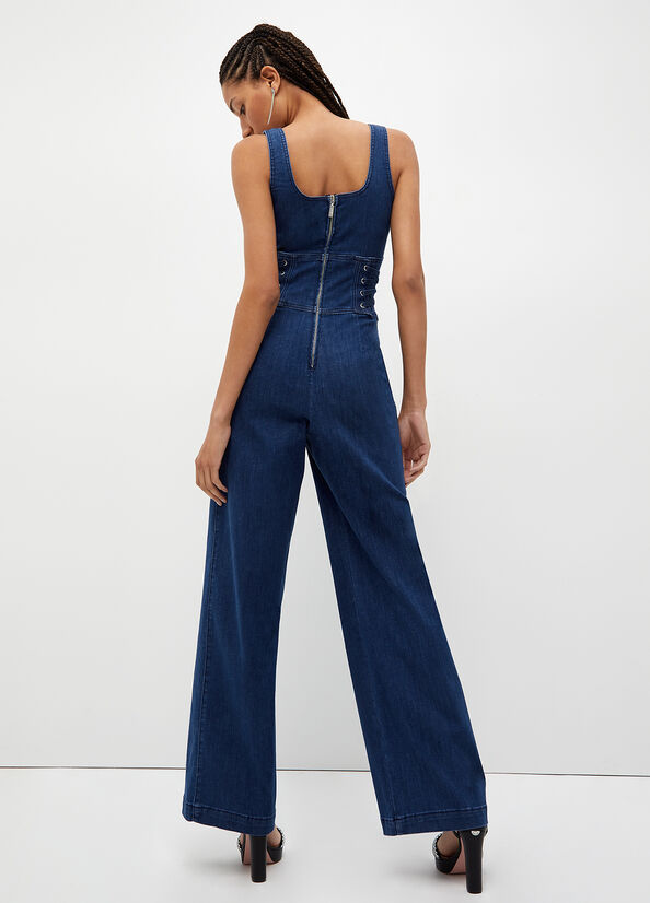 Jeans Straight Liu Jo Stretch Denim Jumpsuit Mujer Azules | XZI-584270