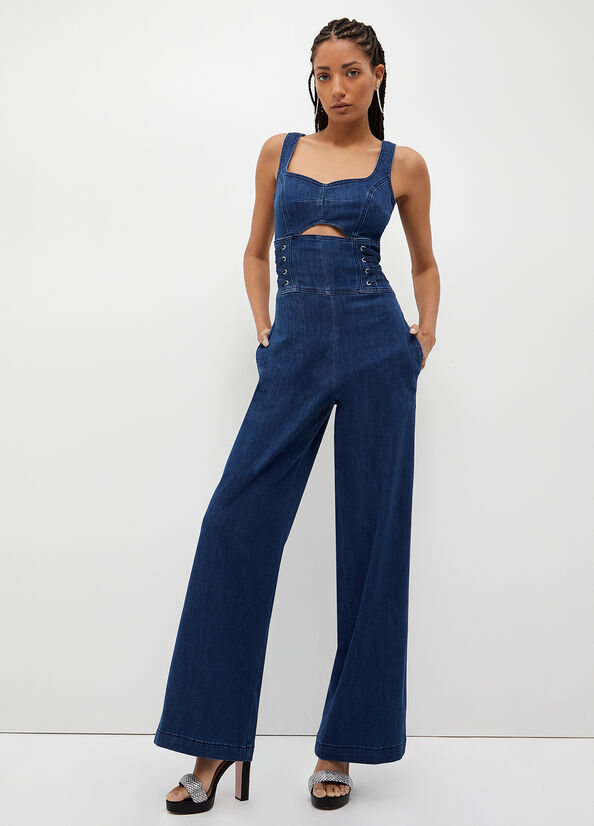 Jeans Straight Liu Jo Stretch Denim Jumpsuit Mujer Azules | XZI-584270