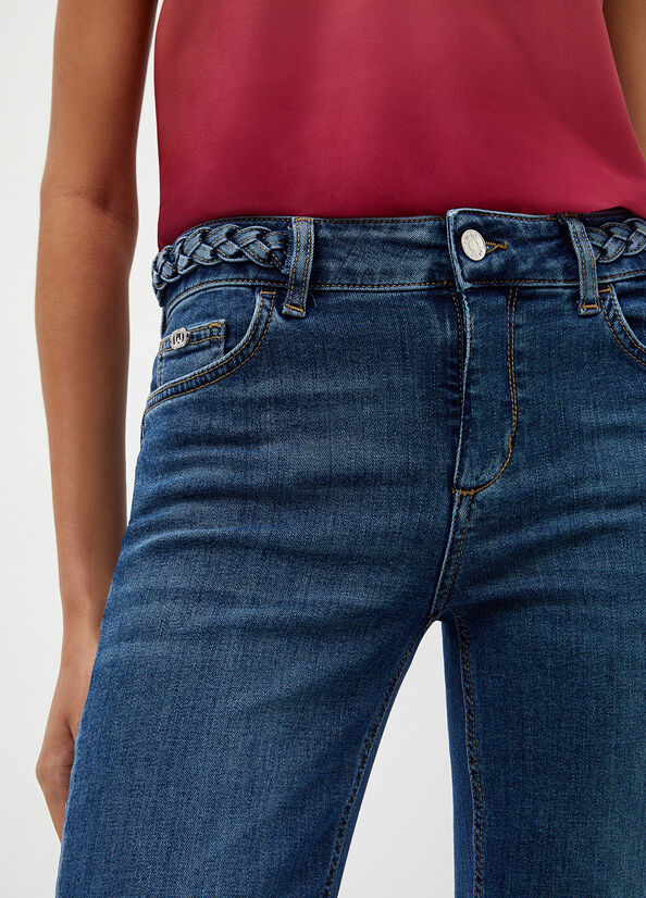 Jeans Straight Liu Jo Stretch Denim Mujer Azules | MTV-392485