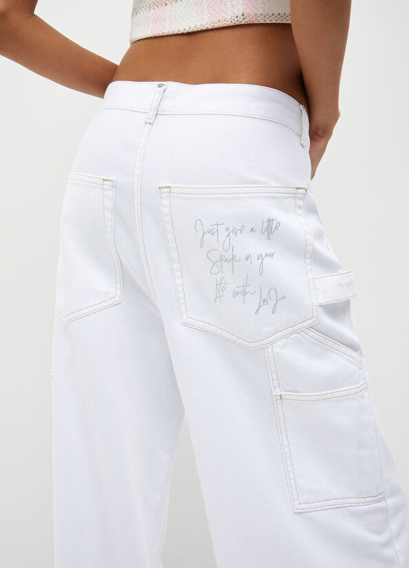 Jeans Straight Liu Jo White Flared Denim Mujer Blancas | JWY-739260