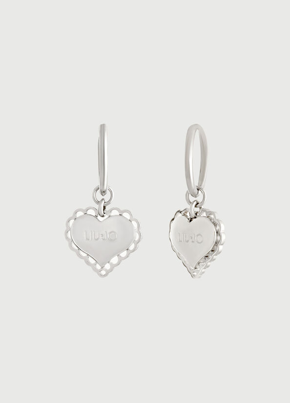 Joyería Liu Jo Earrings With Hearts Mujer Gris | OBK-897056