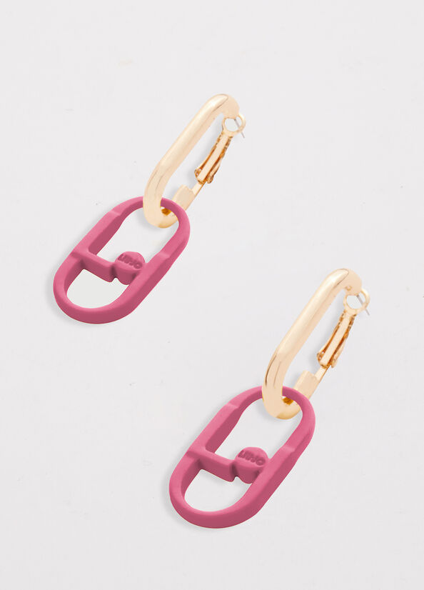 Joyería Liu Jo Pendant Earrings With Monogram Mujer Rosas | LGK-350487