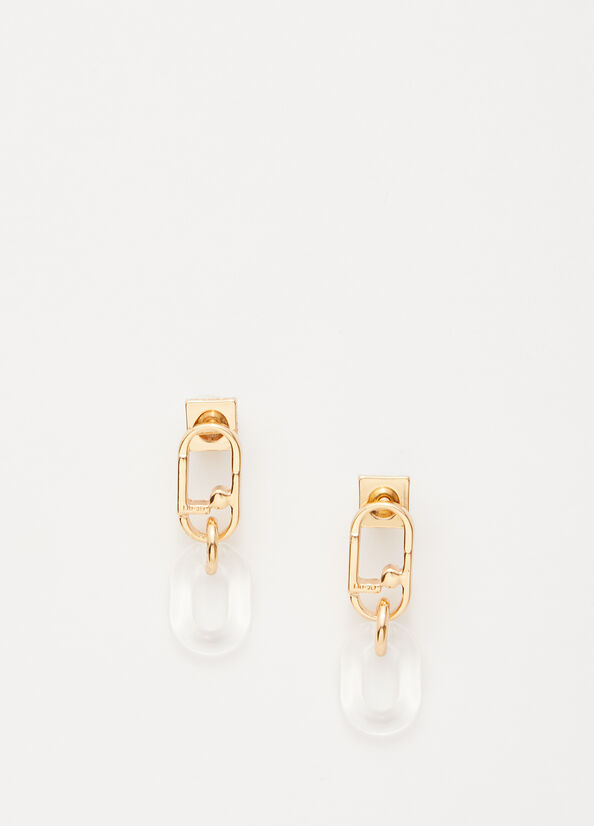 Joyería Liu Jo Pendant Earrings With Monogram Mujer Blancas | QEK-254681