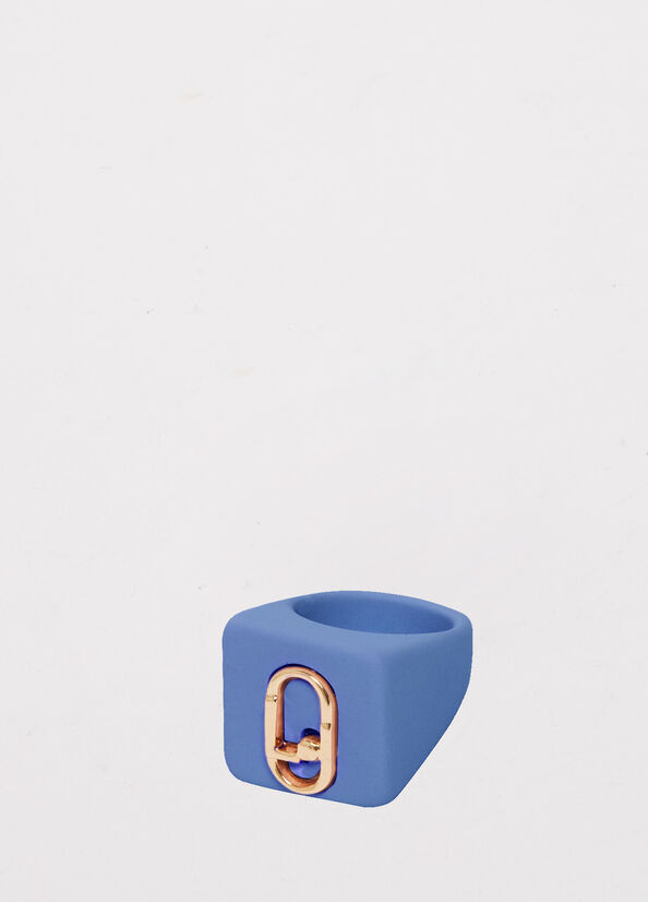 Joyería Liu Jo Ring With Monogram Logo Mujer Azules | LSI-149865