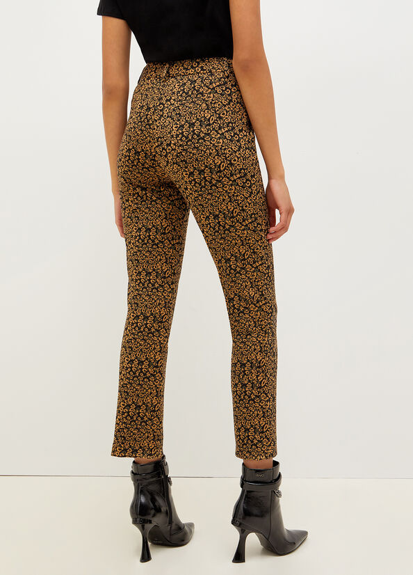 Pantalones Liu Jo Animal Print Chinos Mujer Metal | EIJ-942385