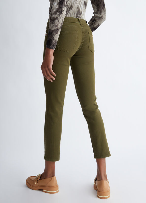 Pantalones Liu Jo Bottom Up Mujer Verde Oliva | XKC-795410