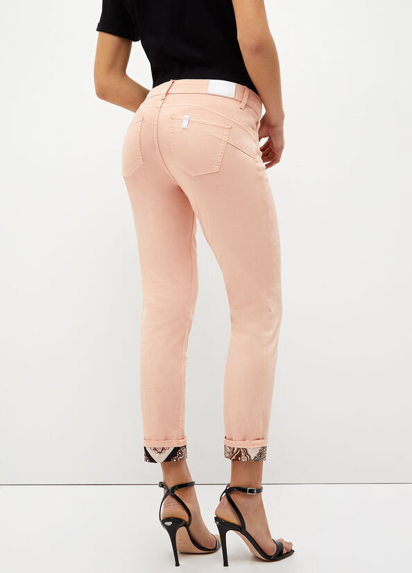 Pantalones Liu Jo Bottom Up Satin Mujer Coral | TWF-789412