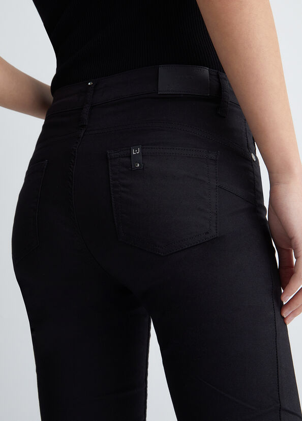 Pantalones Liu Jo Bottom Up Twill Mujer Negras | XFS-403269